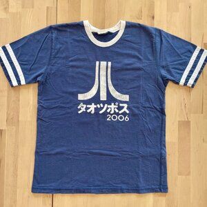 Atari Vintage 2006 Japanese Blue & White Ringer T-Shirt size Small